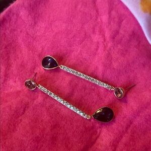 Elegant Purple and Silver Drop Earrings